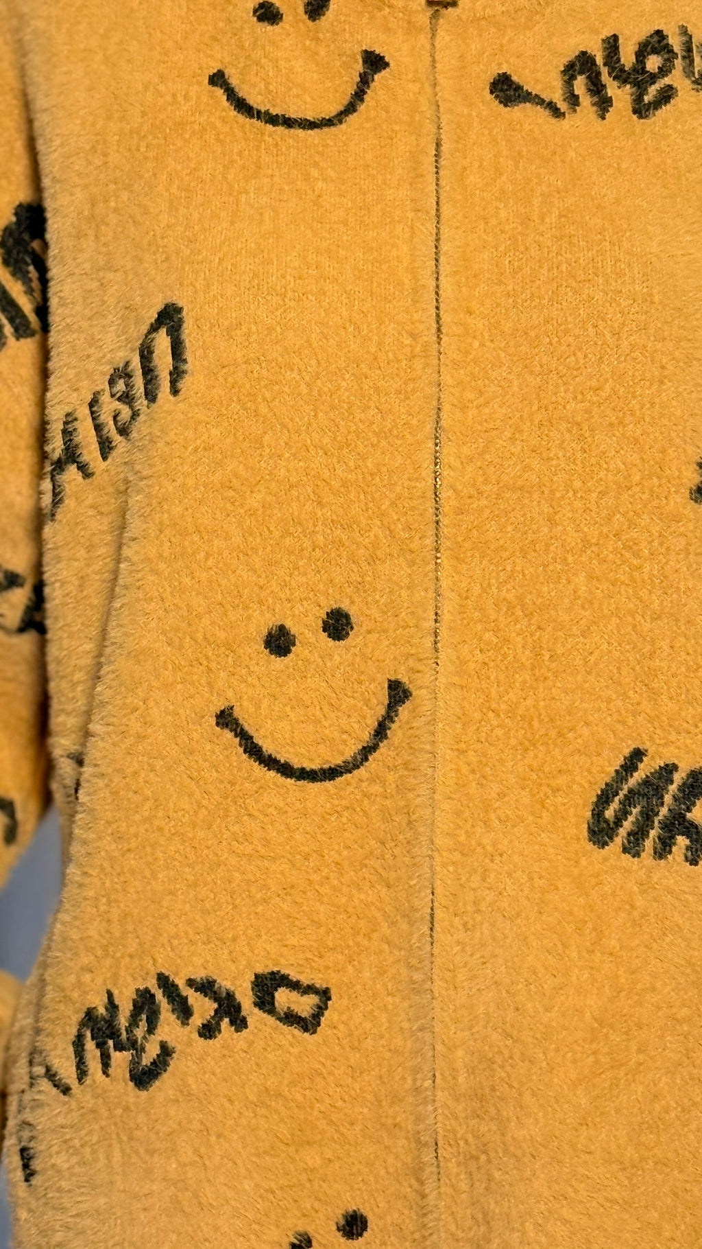 Hardal Renk Gülümseme Desenli Angora Kaşmir