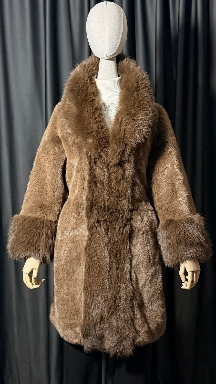 Kahverengi Uzun Kürk Kaban – Geniş Yaka