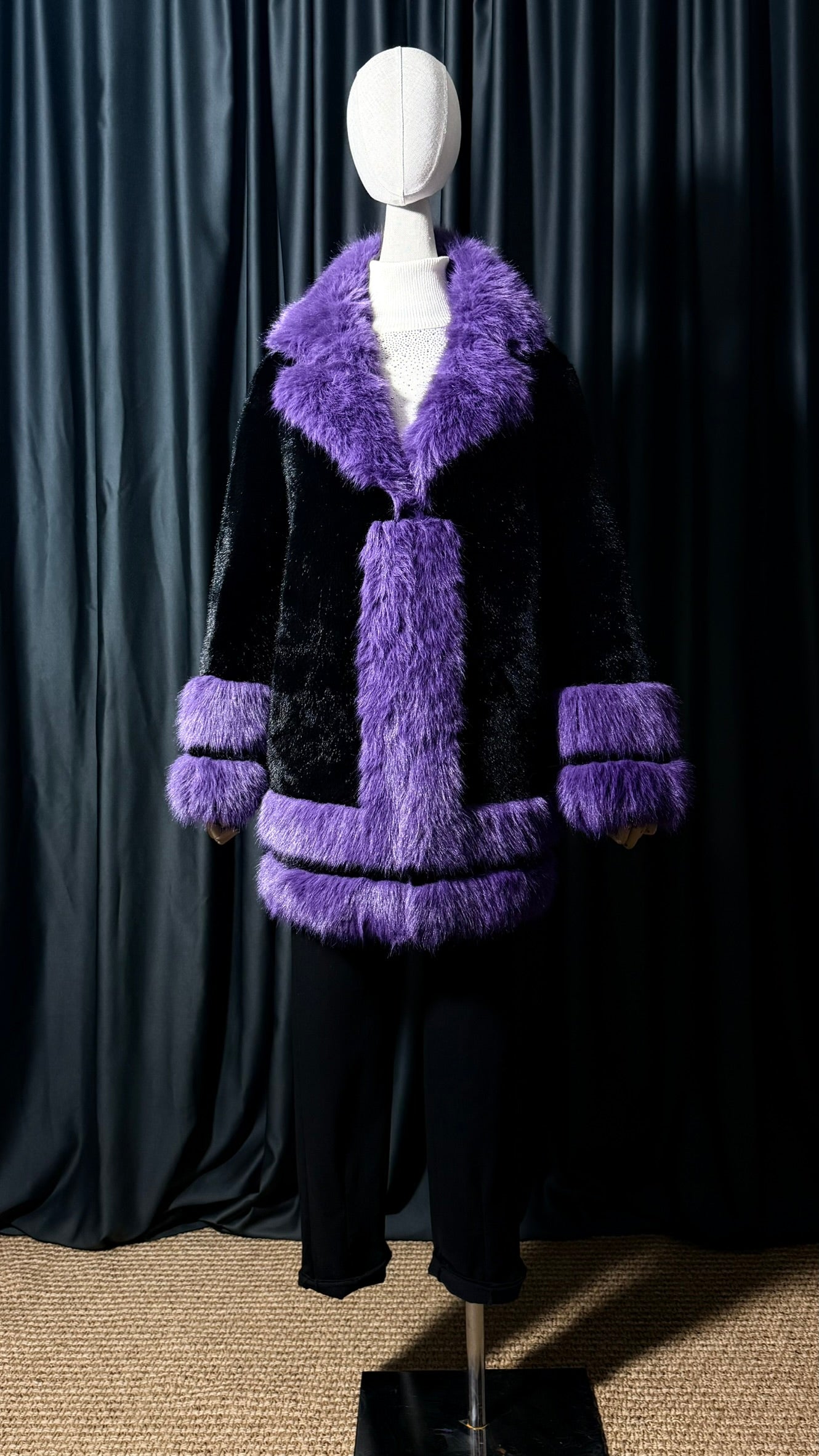 Siyah-Mor Kürk Ceket