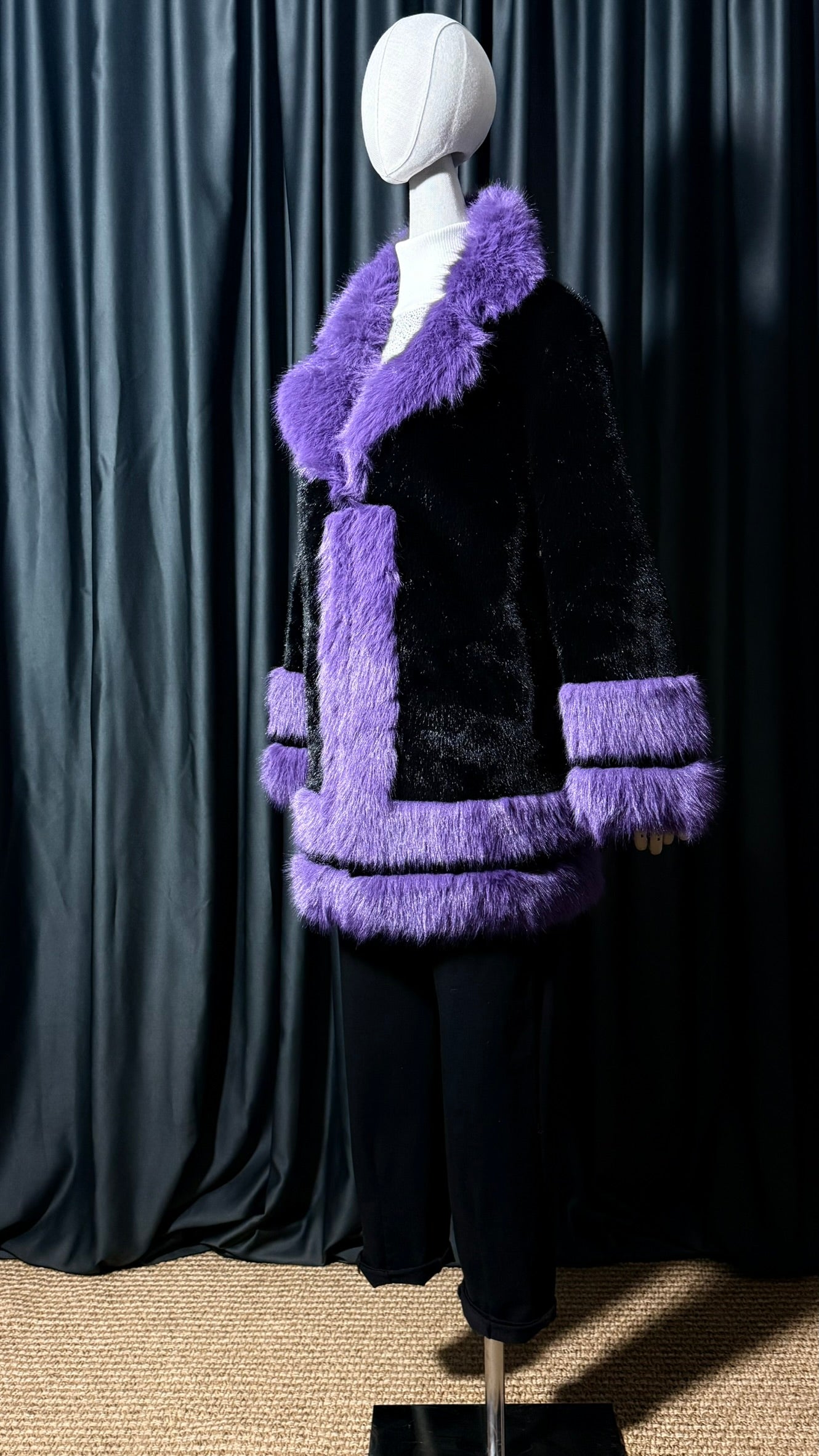 Siyah-Mor Kürk Ceket