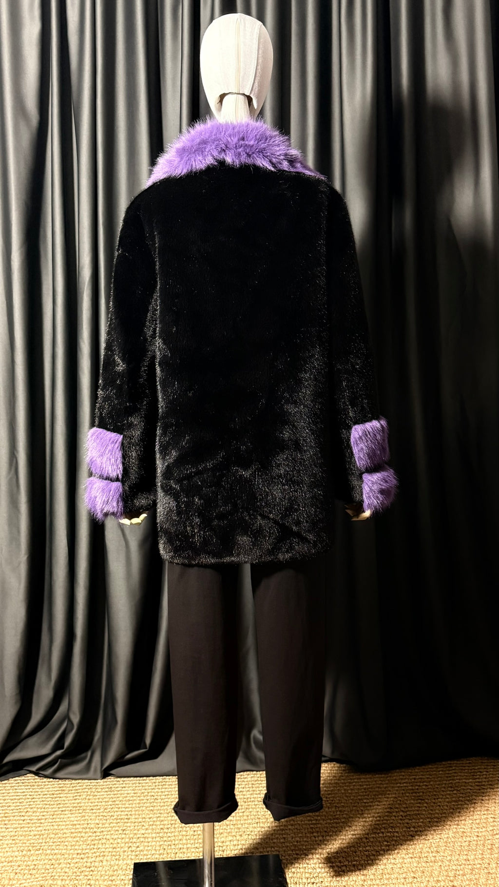 Siyah-Mor Kürk Ceket