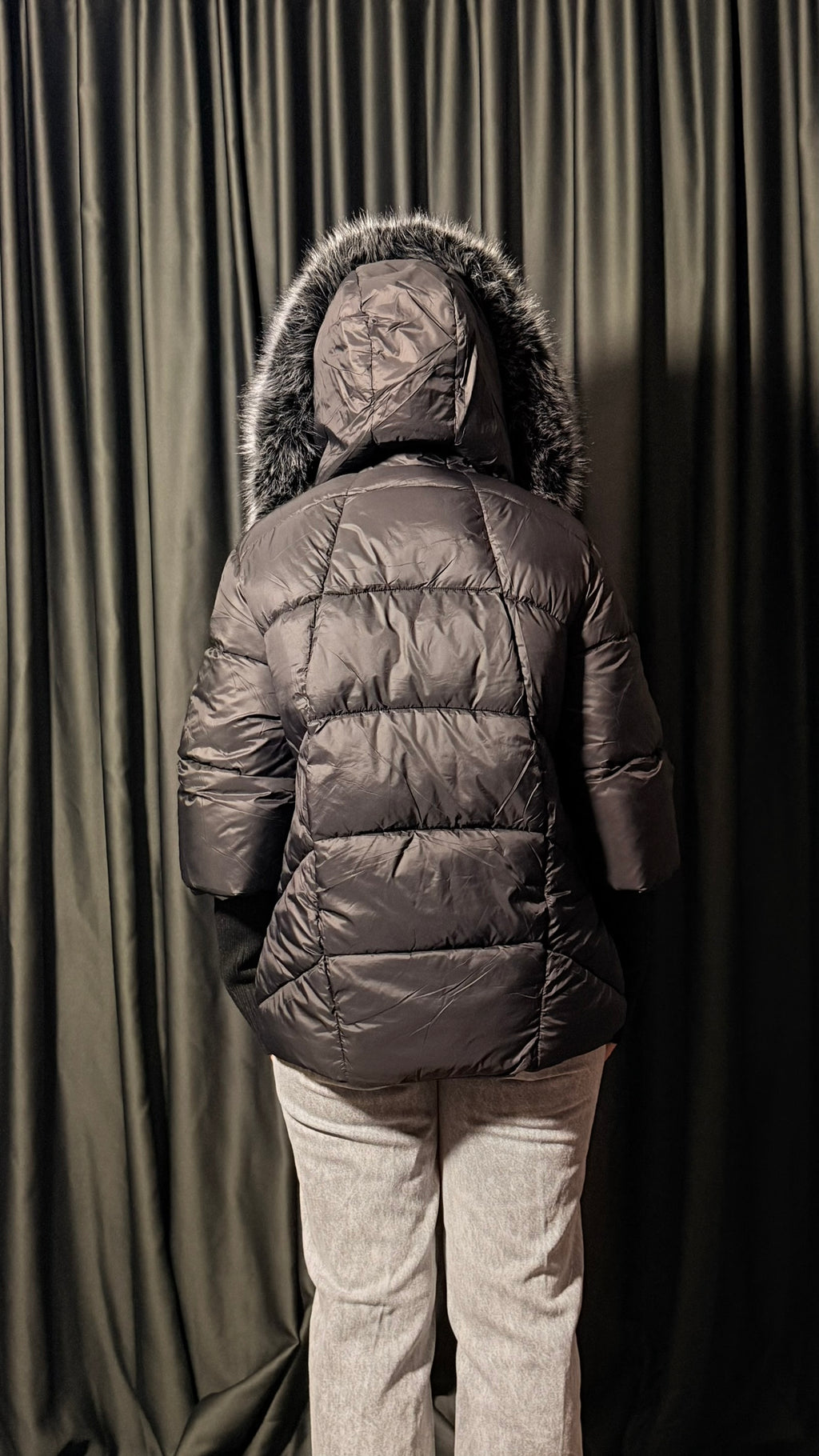 Orijinal Kaz Tüyü Siyah Tasarım Mont