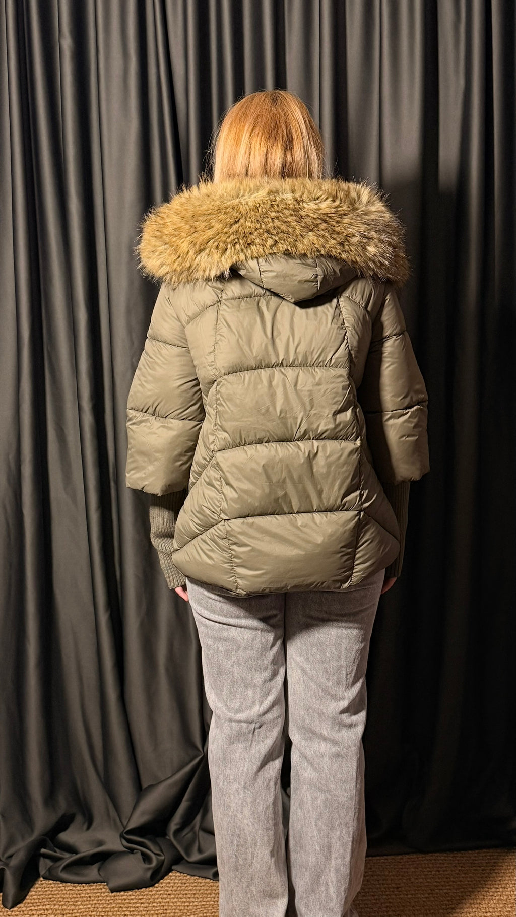 Orijinal Kaz Tüyü Kahverengi Tasarım Mont