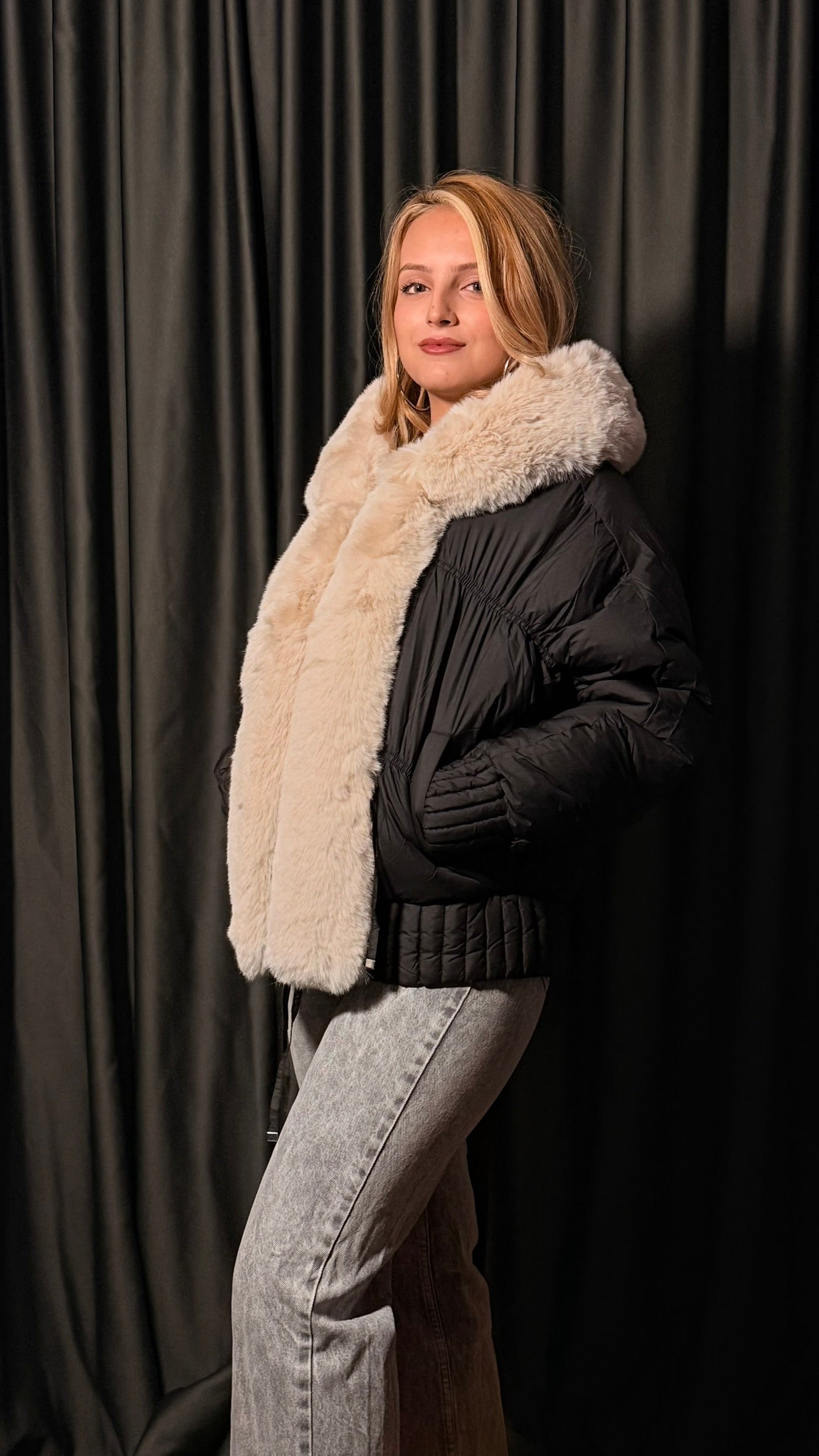 Kürklü Kaz Tüyü Mont