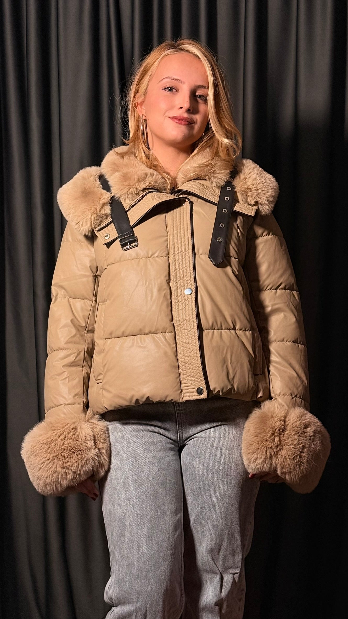 Tensel Deri Şişme Mont