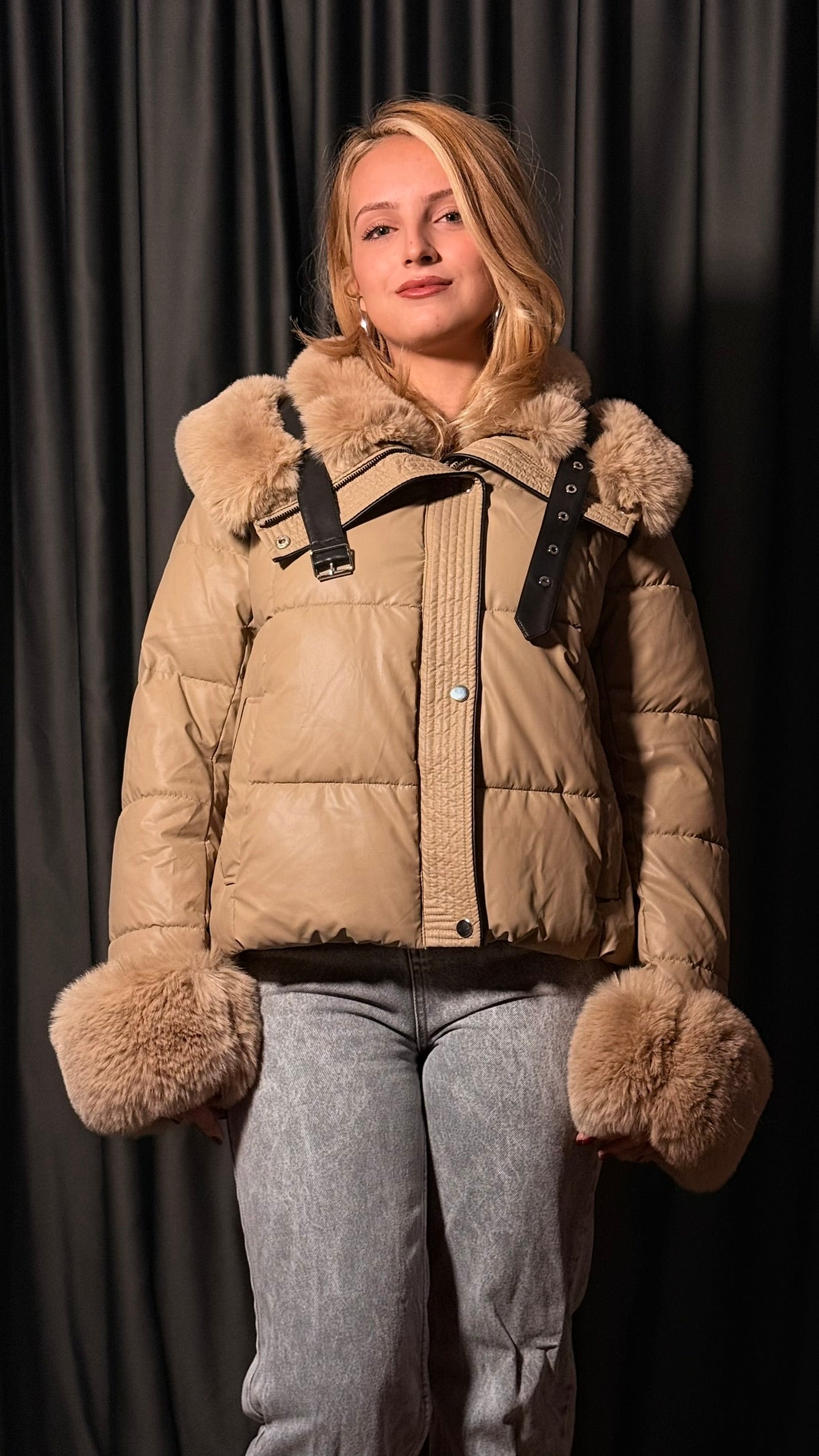 Tensel Deri Şişme Mont