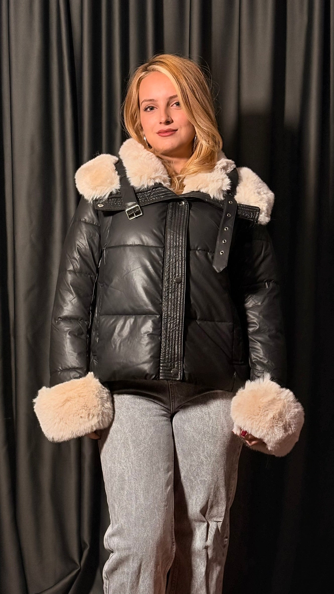 Tansel Deri Şişme Mont