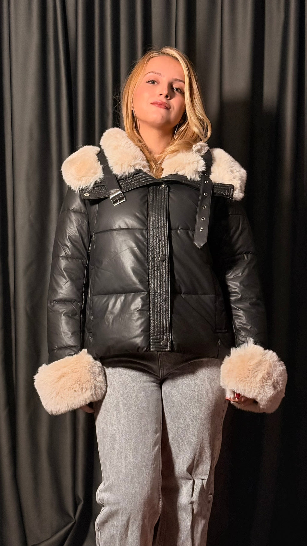 Tansel Deri Şişme Mont