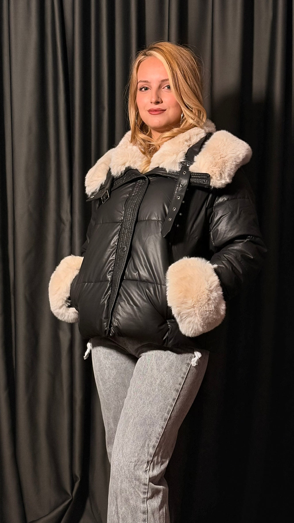 Tansel Deri Şişme Mont