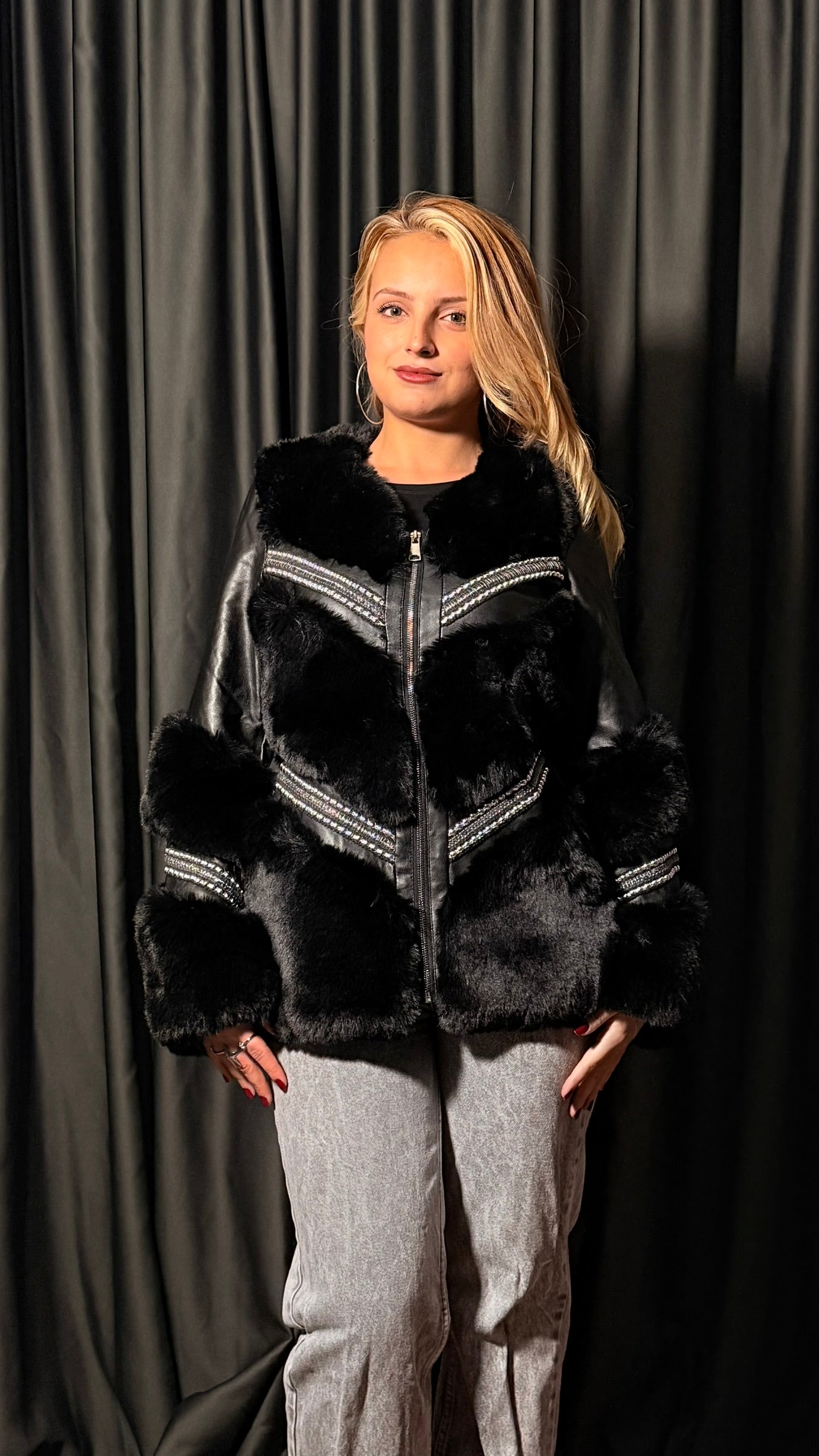 Kürk Detaylı Deri Mont