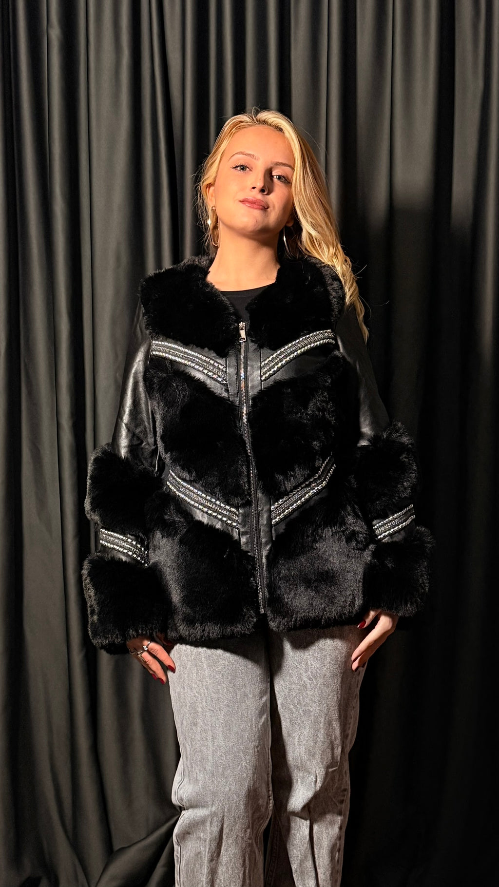 Kürk Detaylı Deri Mont