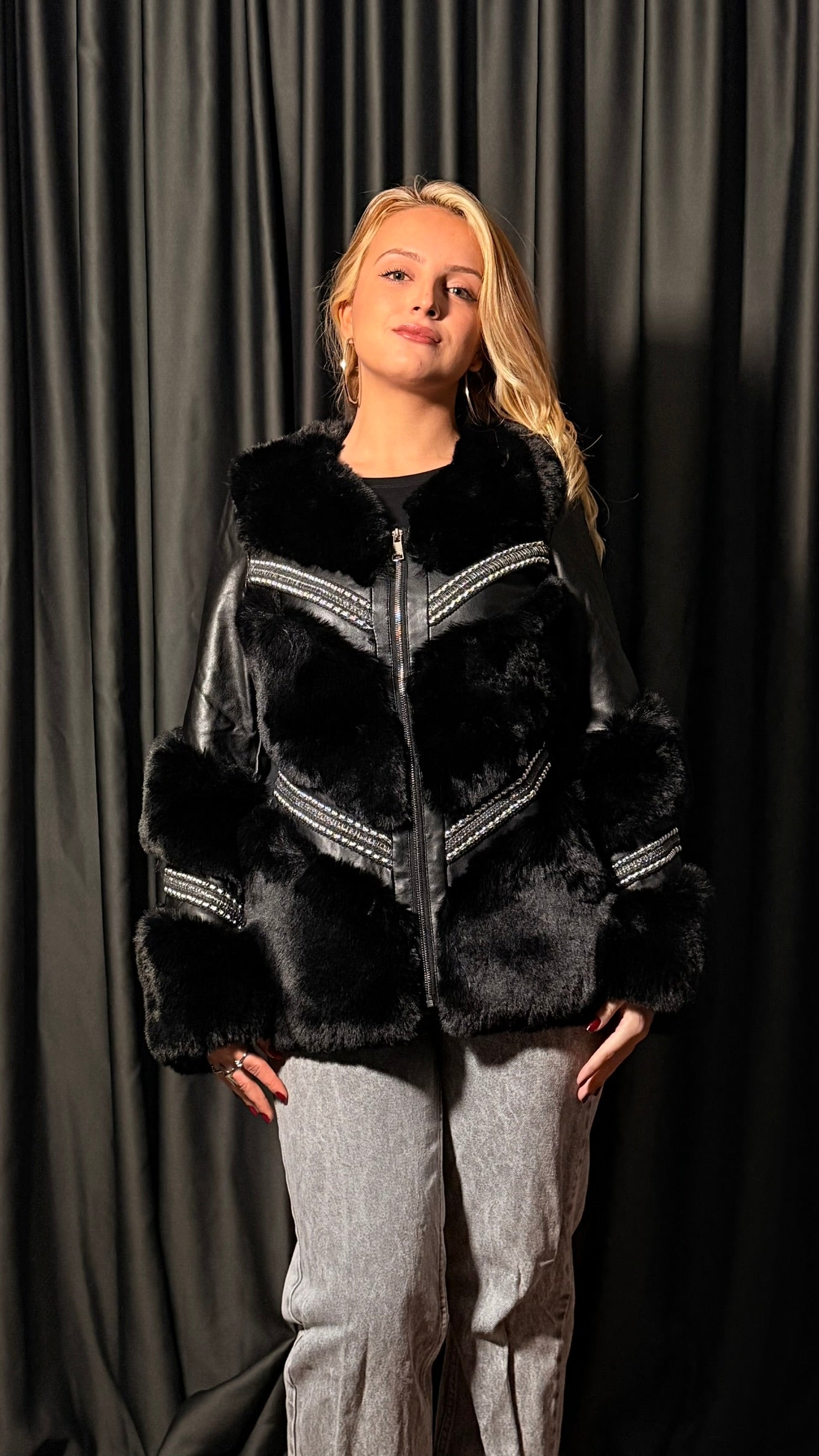 Kürk Detaylı Deri Mont