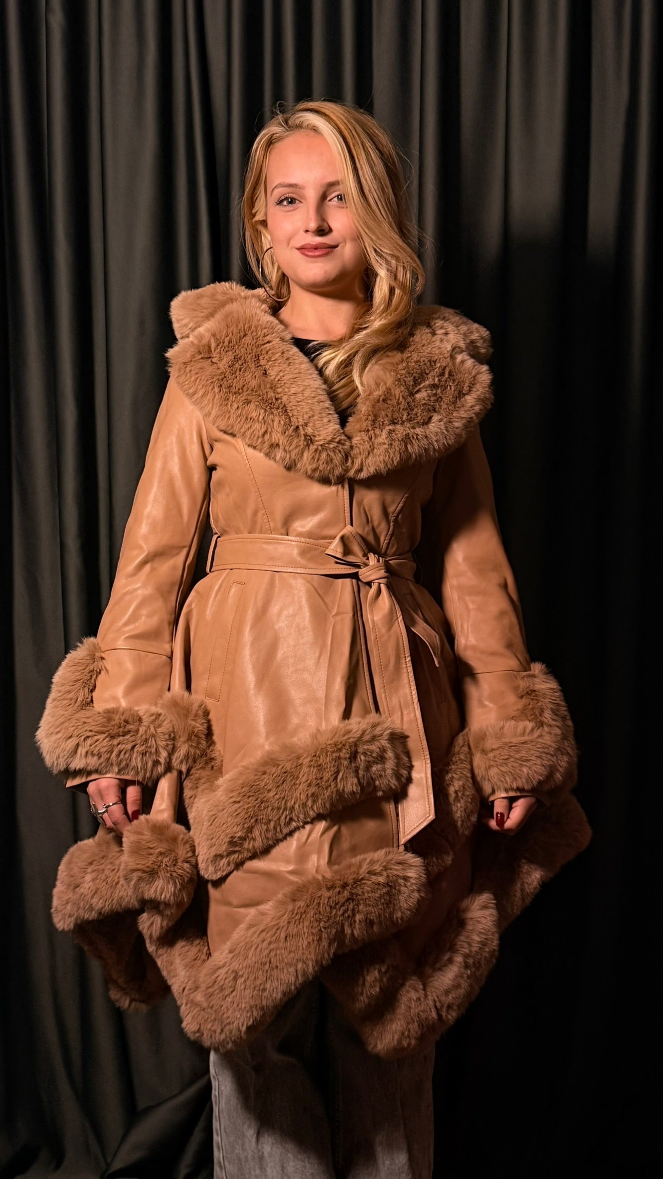 Kürk Detaylı Deri Mont