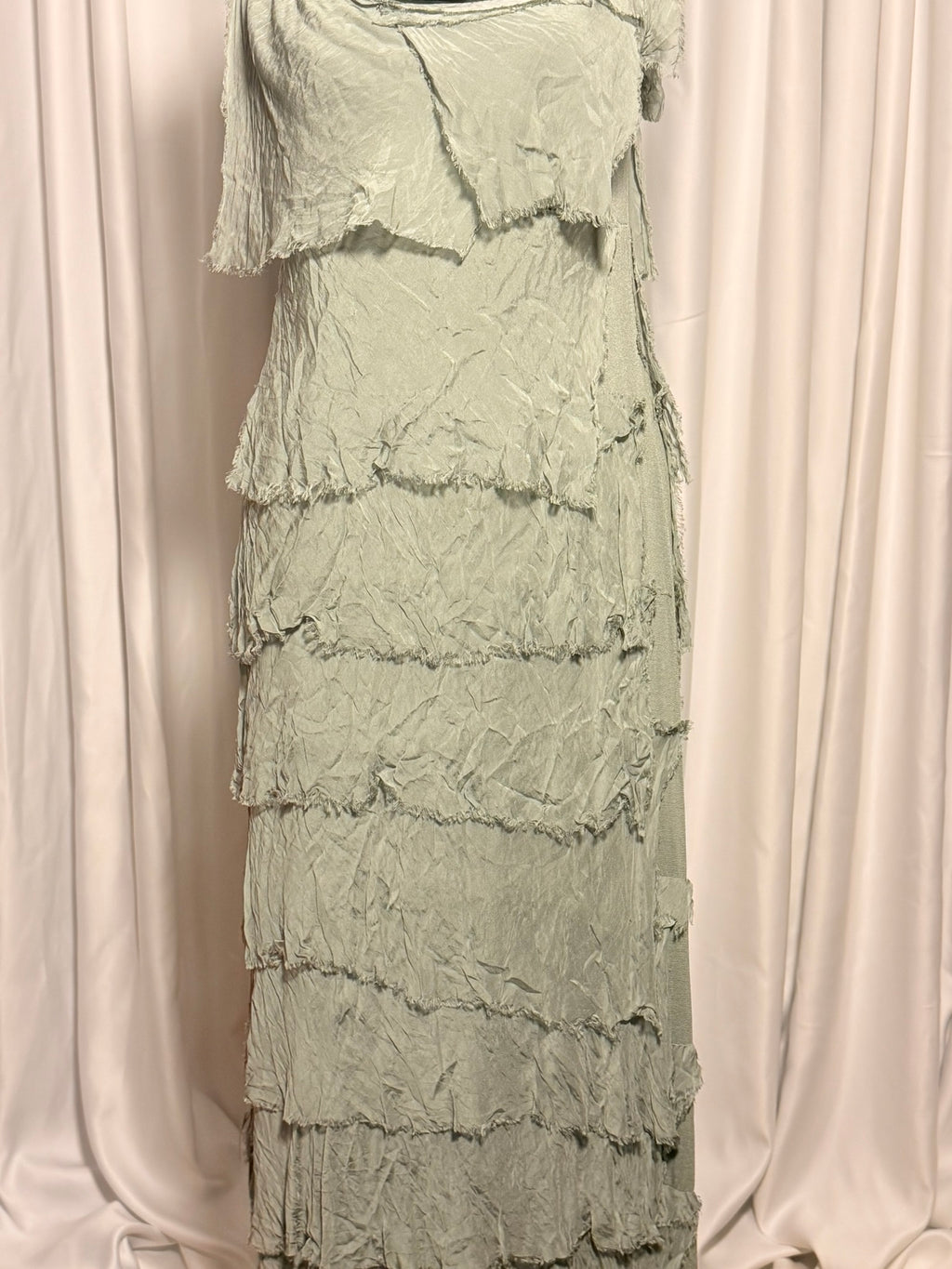 Gri Kat Kat Uzun Elbise