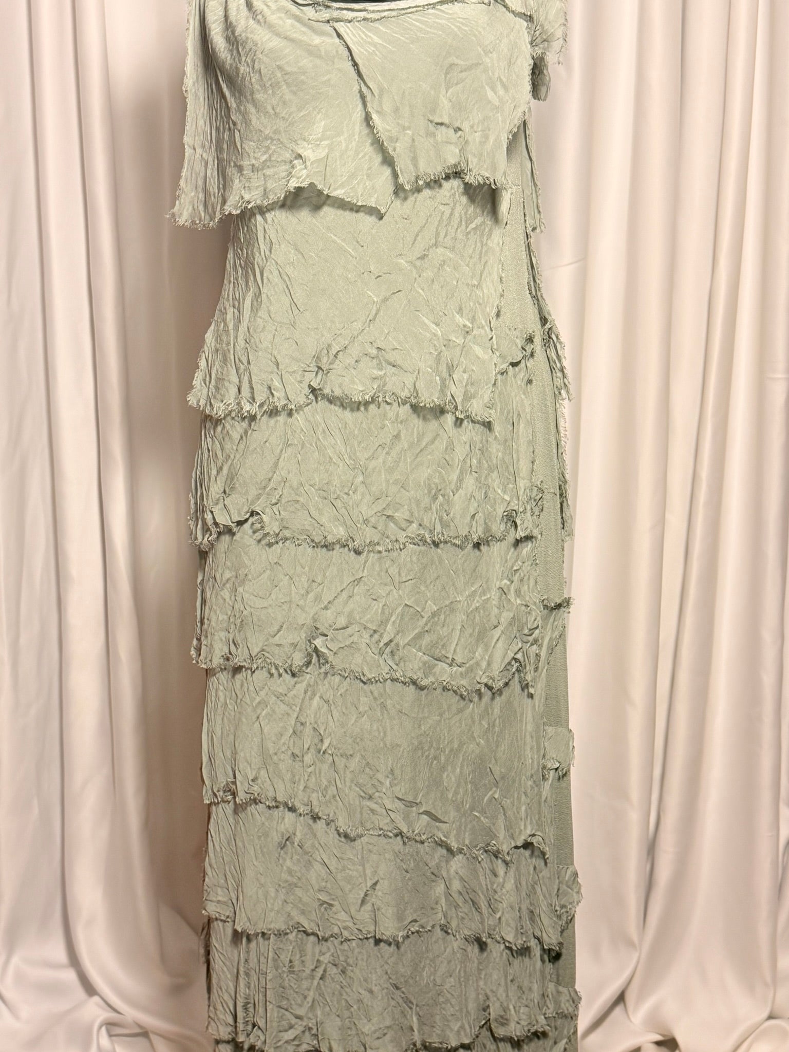 Gri Kat Kat Uzun Elbise